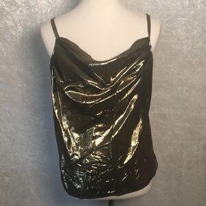 Helene St. Marie Gold Metallic Tee Size 14 Vintage